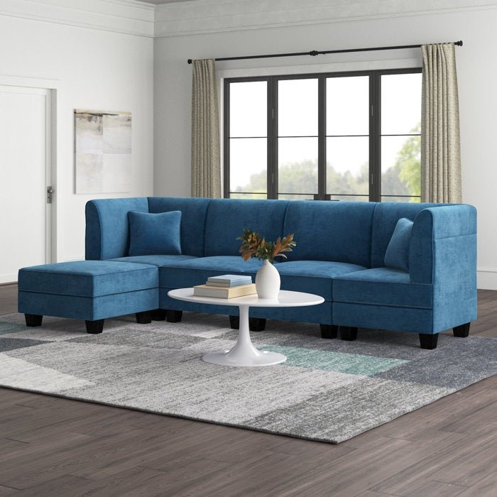Walter Modular 5 Seater Fabric Sofa For Living Room - Torque India